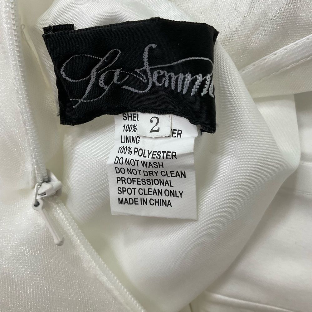 NEW La Femme White 28598 Sheer Floral Off The Shoulder Ball Bride Gown Dress 2 - Picture 6 of 10